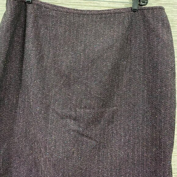 Sag Harbor Womens Plus Size 20W Herringbone Tweed Skirt Purple Black - Picture 2 of 5